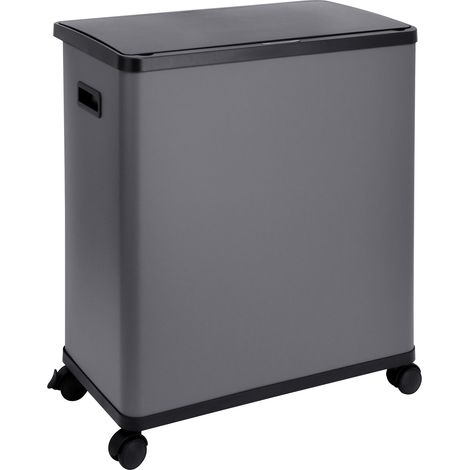 Svita – Poubelle à capteur 2 compartiments 60l – Acier avec revêtement en poudre – Dimensions 57 x 34 x 68 cm – Roues verrouillables pour mobilité