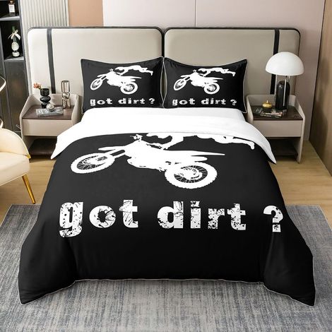 Parure de lit 100% Coton Garçons Extreme Sports 100% Coton Housse de Couette Enfants Garçons Motocross Riders Cool Sport Ensemble 100% Coton 4a 140x200cm avec 1 taie d'oreiller - 140 x 200 cm + 1 taie (1/5)