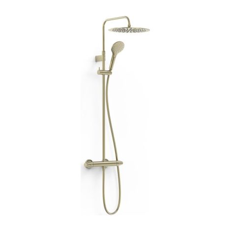 Ensemble de robinet thermostatique mural 2 voies pour douche Over-wall Cava doré - TRES 19038705CA