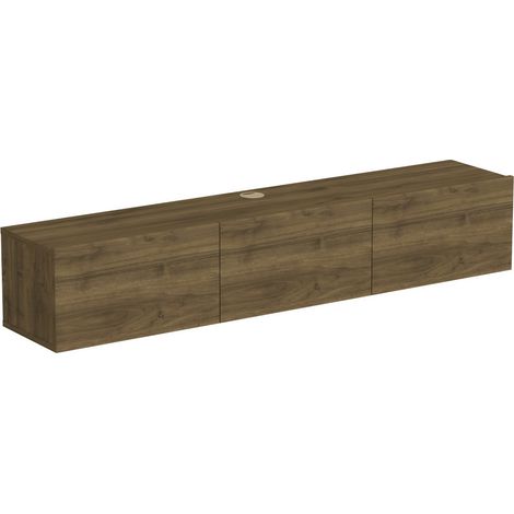 Meuble TV en bois "Denby" - 160 x 31 x 29 cm - Noyer (1/4)