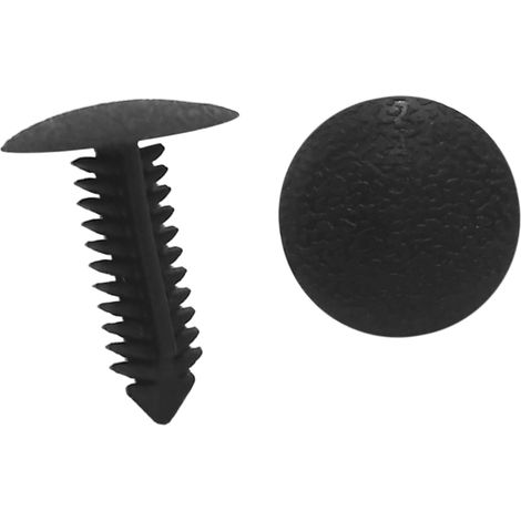 Clips de fixation de panneau de garniture de porte de voiture avec rivets en plastique noir de remplacement 6mm (lot de 50) (1/4)