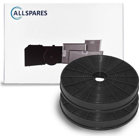 Filtro de carbón AllSpares (2x) para campanas extractoras compatibles con AEG-Electrolux Zanussi y Faber EFF54 / MCFE42 (Ø232mm) (1/5)