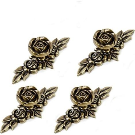 Poignées de meubles roses de style rétro européen - pour coiffeuses, tables de chevet, etc. - Lot de 4, 10,3 × 4,4 cm (1/5)