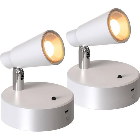 Spot Sans Fil Rechargeable Batterie 5000mAh, LED Applique Murale Interieur  Rotation à 350°, Télécommande et Tactile, 3 Couleurs (1/5)