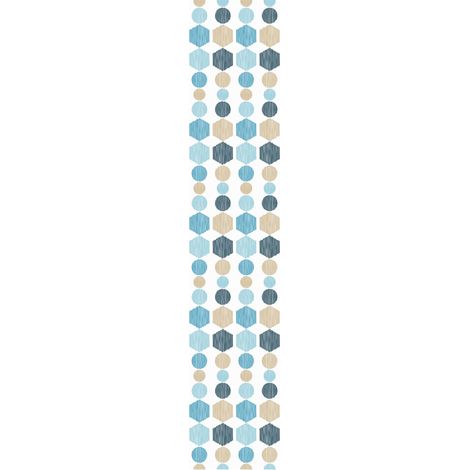 Papier Peint Intissé Pré-encollé Rouleau Wallpaper Bohème Ethnique Bleus Adhésif Décorative - 1 Roule de H300 x L60 cm (1/4)