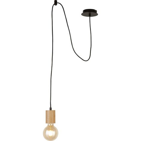 Spinny Suspension Plafonnier, Bois & Métal Noir (1/3)