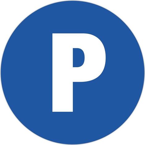 Panneau - Parking privé - 30cm diamètre - Bleu/blanc - PVC - Signalétique