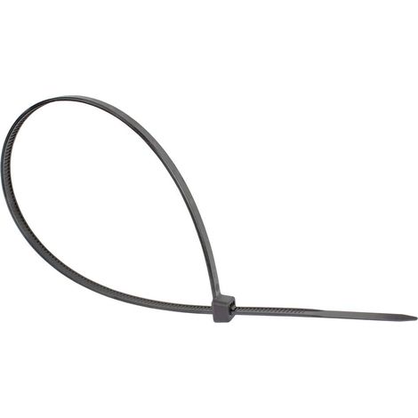 Serre-câbles 200 mm x 4,8 mm - Lot de 100 - Noir - Résistant aux UV - Résistant aux intempéries - Pour l'extérieur - 40 °C à + 85 °C (1/2)