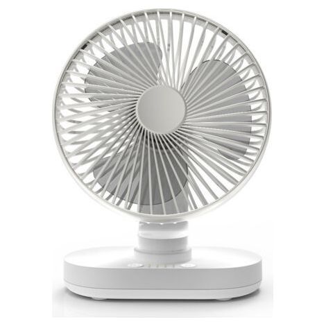 Ventilateur de Bureau, Auto Oscillant Ventilateur à Batterie Silencieux 16.5CM, 4 Vitesses Refroidissement de la Table, 4000 mAh USB Rechargeable Fonctionnement sur Batterie, Silber (1/4)