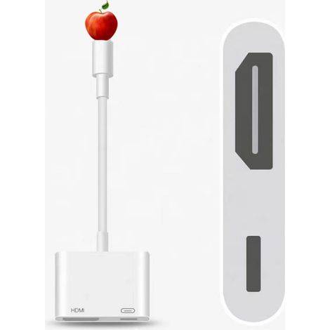 Adaptador HDMI Lightning para iPhone [certificado MFi] Cable HDMI con sincronización de audio y video AV digital HD 1080P para iPhone 14/14 Pro/13/13 Pro/12/11/XR/XS, para TV/HDTV/monitor