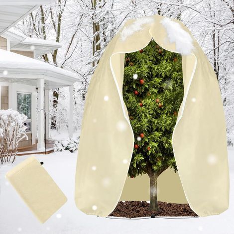 Housse d'hiver pour plantes d'extérieur, 200 x 240 cm, avec cordon de serrage et fermeture éclair, housse de protection réutilisable. (1/5)