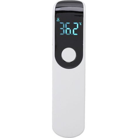 Pistolet thermomètre infrarouge sans contact portable, thermomètre frontal numérique pour hôtels et maison. Design blanc, facile à utiliser et fiable.