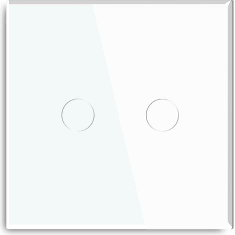 Interruptor táctil, interruptor de iluminación blanco bipolar con doble control, pantalla LED y panel con sensor táctil. (1/5)