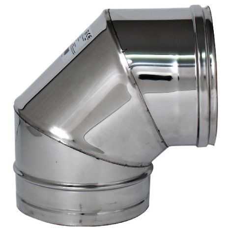 GOMITO A 90 ° INOX AISI 304 PER STUFA EE cm. 8