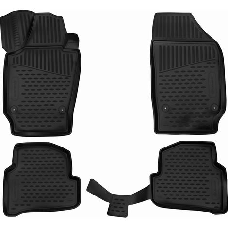 KIT TAPPETINI 3D COMPATIBILE CON SKODA Fabia, 2019-, hatchback, 4 3 Set pcs. TAPPETINO IN GOMMA TPE BORDO ALTO 3D ANTISCIVOLO IMPERMEABILE