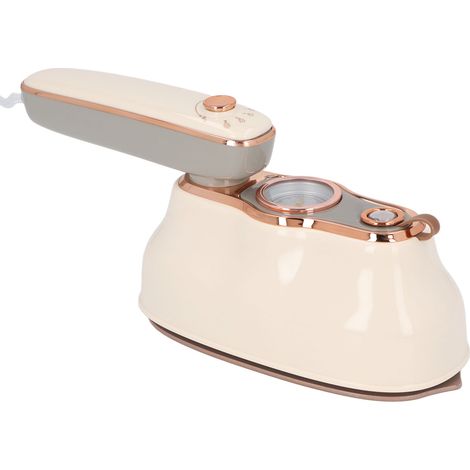 Fer à repasser vapeur portable pliable pour vêtements et tissus, avec indicateur de température, couleur kaki, édition premium, double usage (sec/humide), prise UE 220 V (1/5)