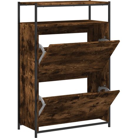 Maison Exclusive - Scarpiera Rovere Fumo 75x34x112 cm in Legno Multistrato