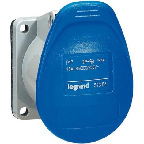 Presa a ingombro ridotto fissa P17 IP44 16A - 200V a 250V - 2P+T - LEG057354