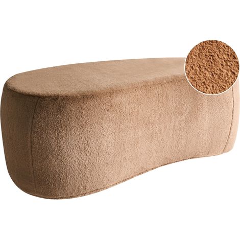 Sgabello imbottito moderno in bouclé marrone Bayard