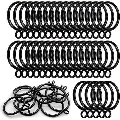 Metallgardinenringe – 50 Stück – 38 mm – schwarz – Edelstahl (1/5)
