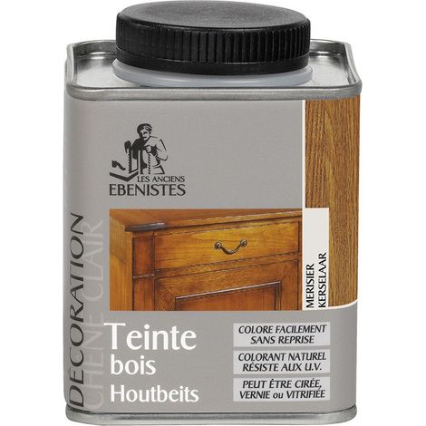 Teinte bois 225ml merisier – A base de colorant naturel résistant aux UV – Pour restauration de meubles anciens – Intérieur et extérieur – Les Anciens Ebenistes