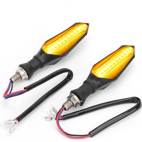 2 clignotants LED pour moto 12-15 V, lumière bleu ambre, pour scooters électriques et VTT (1/5)