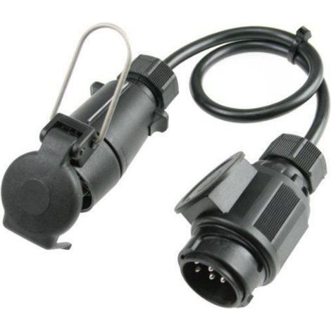 Câble Adaptateur Remorquage - 13 Broches vers 7 Broches - Longueur 0,6 M - Pour Prise Remorque Automobile