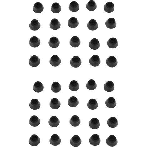 Juego de 40 tapas de goma negras de 16 mm para patas de sillas, sofás y mesas. (1/4)