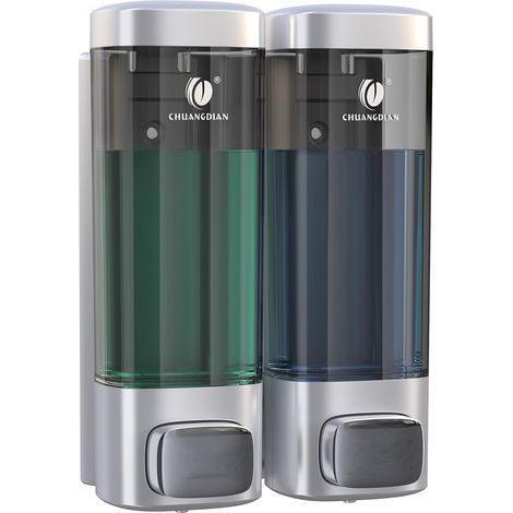 Distributeur de Savon Liquide Mural Double,2x320ML Argenté (1/5)