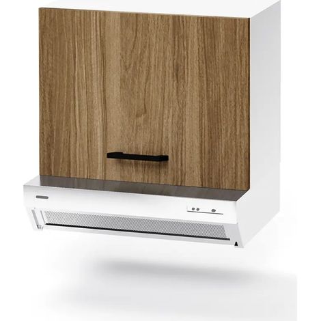 Mobile Pensile a muro sopracappa Noce Naturale con anta da cucina Cm 60x32xh49
