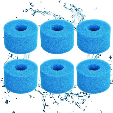 Éponge Filtrante Type S1, Cartouche de Filtre en Mousse, Mousse pour Filtre Piscine, Réutilisables et Lavables, Filtre en Mousse pour Spa, Piscine(Paquet de six) (1/5)