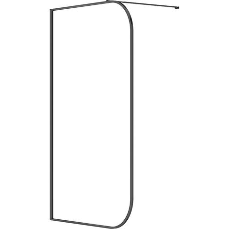Parete da doccia walk-in curva 120 x 200 cm Nero opaco - DOUYANO