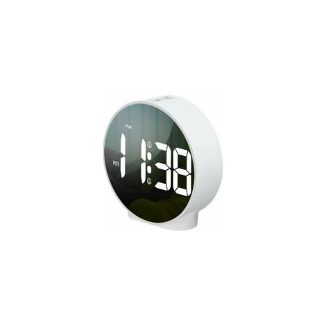 Sveglia luminosa con indicazione del giorno della settimana, funzione snooze, 4 livelli di luminosità regolabili, 2 allarmi, orologio digitale a batteria per bambini, adolescenti e anziani - Crezuo