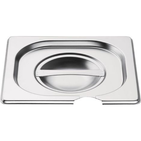 Couvercle Bac Gastro Inox GN 1/6 avec Encoche - Vogue (1/3)