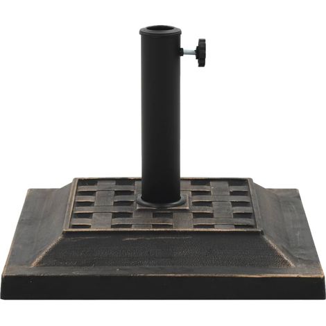Socle carré de parasol, Support parasol Robuste de Qualité, Polyrésine 12 kg Bronze OIB9148E (1/4)