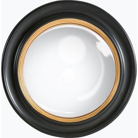 Espejo de pared redondo marco de material sintético de 66 x 66 cm vidrio negro Malo (1/5)