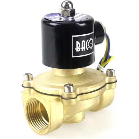AC 220V 1" Laiton électrique électrovanne Normalement fermé pour Air Eau Huile (1/5)