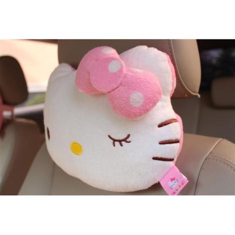 Auto-Kopfstützenkissen mit Cartoon-Katze, universelle Nackenstütze, Autositzzubehör, Reiseaccessoire für Kinder und Erwachsene, zwinkernde Katze (1/3)