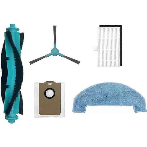 Lot de 5 accessoires pour aspirateur robot MONSGA MS1 MAX : brosse principale, sac à poussière, brosse latérale, chiffon de nettoyage et filtre. (1/5)
