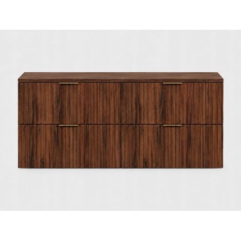 Wisząca Szafka Łazienkowa pod Umywalkę z blatem ORZECH 160 CM 4 SZUFLADY (1/5)
