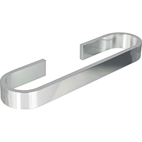 Porte-serviette MATERIA en aluminium brillant éloxé chromé - 32 x 7,6 x h3 cm - avec adhésif 3M (1/2)