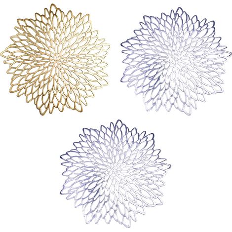 Tapis De Table En Métal Doré - Décoration Élégante Pour Mariage Et Fête - Protège Surface Résistant - Lot De 4 (1/5)