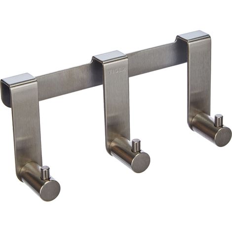 Tiger Rhino Gancio Doccia Rack 6-8mm, Acciaio Inox Spazzolato, 16 x 6,1 x 3,7 cm (1/4)