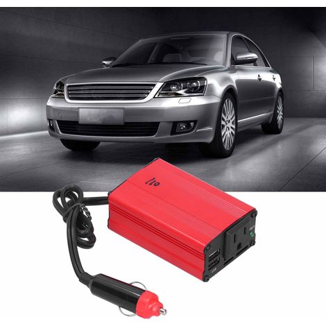 Convertisseur de puissance pour voiture, maison, extérieur, pique-nique avec deux interfaces USB et prise universelle (DC 12V, TOAC 110V) (1/5)