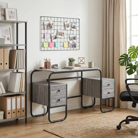 vidaXL Bureau avec rangement Sonoma gris 145 x 50 x 75 cm (1/5)