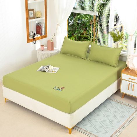 Drap-housse extensible - 200x220 cm - 27 cm de large - Polyester - Élastique tout autour - T (1/4)
