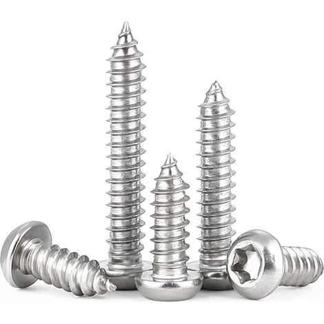 50 Pièces Vis Autotaraudeuses M4x10mm, Vis Torx à Tête Cylindrique, Vis Autoperceuses à Tête Ronde en Acier Inoxydable (1/5)