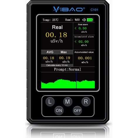 Détecteur de radiation nucléaire portable à main Geiger multifonction pour maison laboratoire compteur de particules radioactives écran couleur TFT digital testeur β α γ-rayons avec alarme