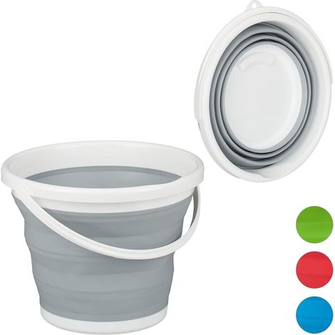 10L Foldable Bucket for Cleaning Home, Car and Camping, Gray (1/5)