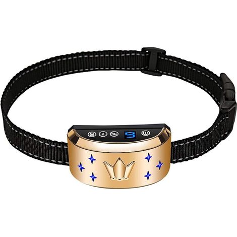 Collier  automatique, rechargeable, étanche IP65, avec 7 niveaux sonores réglables  Vibrations  Sensibilité pour chiens de petite, moyenne et grande taille (1/5)